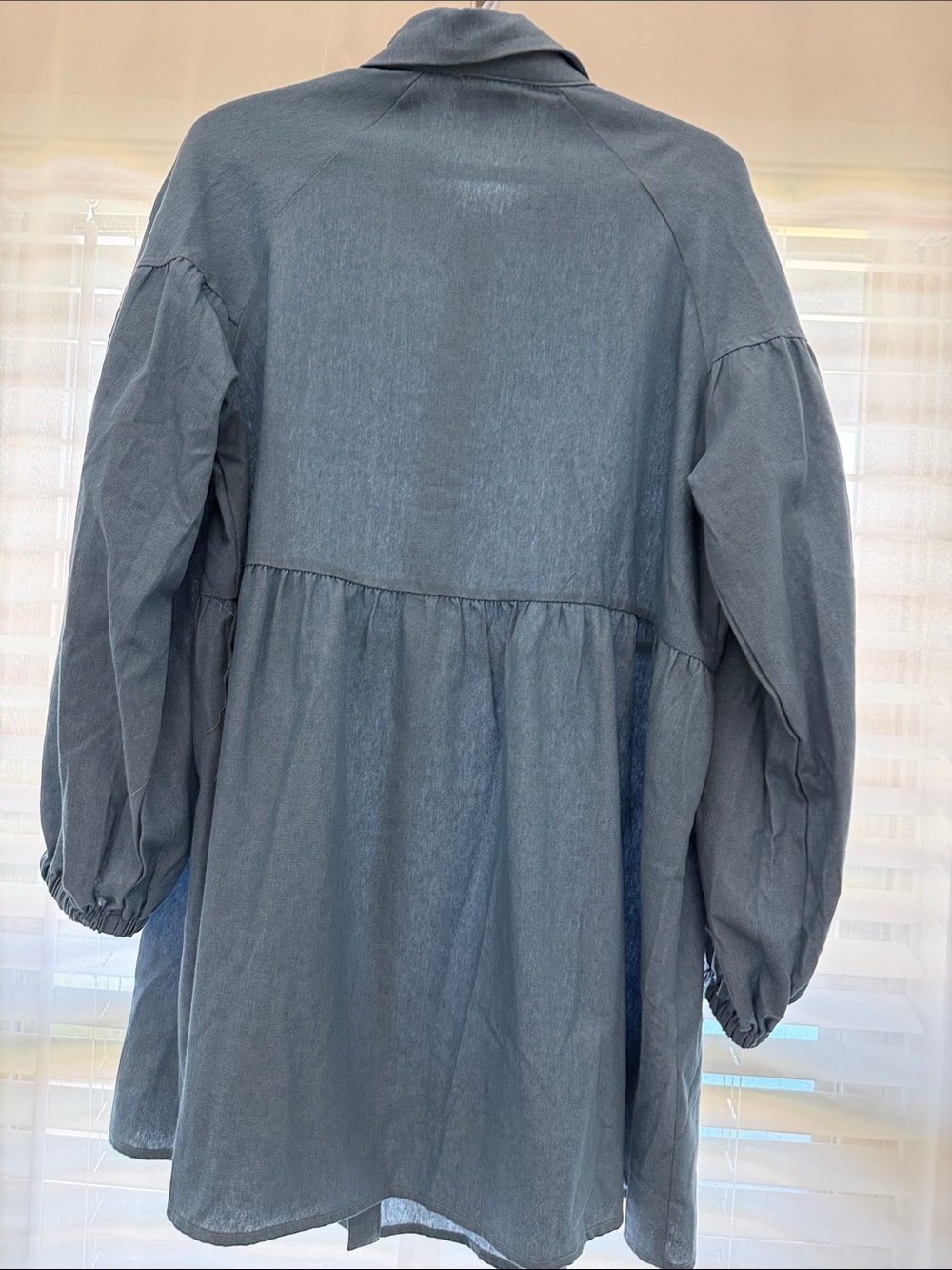 Lumiere Blue Denim Midi Dress Shirt - Picture 7 of 8